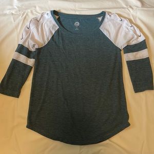 Green mid sleeve top